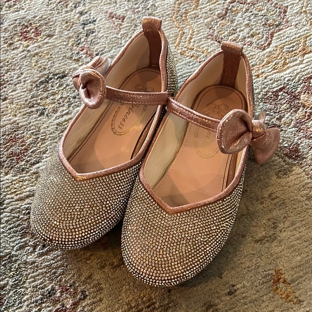Pink Sparkly Dress Shoes Mary Jane Flats